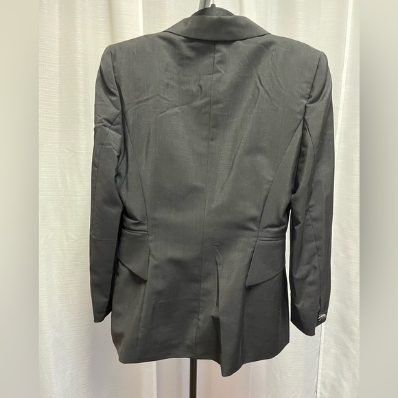 Escada vintage black double-breasted blazer vibrant fuchsia satin peak lapels - Picture 5 of 8